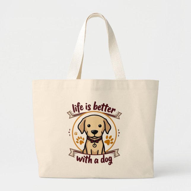 Bolsa Tote Grande Vida com Cães (Frente)