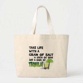 Bolsa Tote Grande Vida, Lima, Sal, TEQUILA! Humor de Coquetel