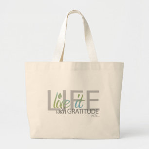 Bolsa Tote Grande VIDA viva ele com gratitude