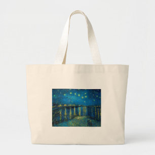 Bolsa Tote Grande Vincent Van Gogh Noite Estrelada Sobre o Ródano