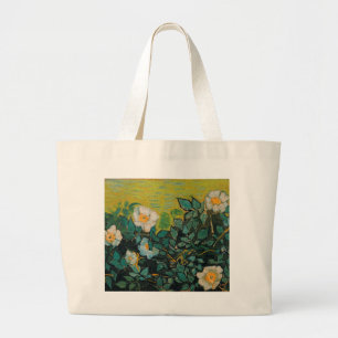 Bolsa Tote Grande Vincent Van Gogh Rosas Wild Vintage Arte Floral