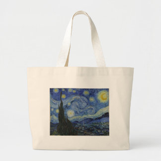 Bolsa Tote Grande Vincent Van Gogh Starry Night Sobre A Tinta Do Ród