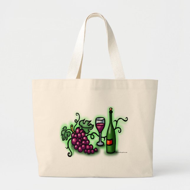 Bolsa Tote Grande Vinho das uvas n (Frente)