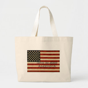 Bolsa Tote Grande Vintage American Flag GIFTS