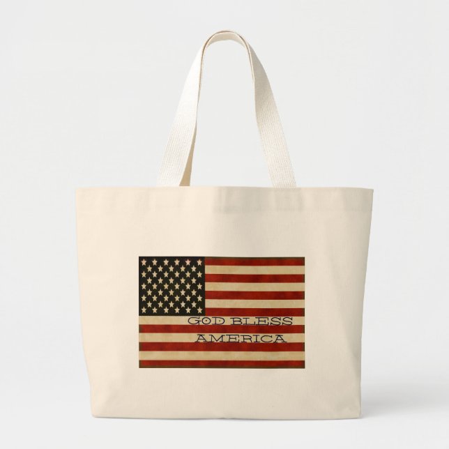 Bolsa Tote Grande Vintage American Flag GIFTS (Frente)