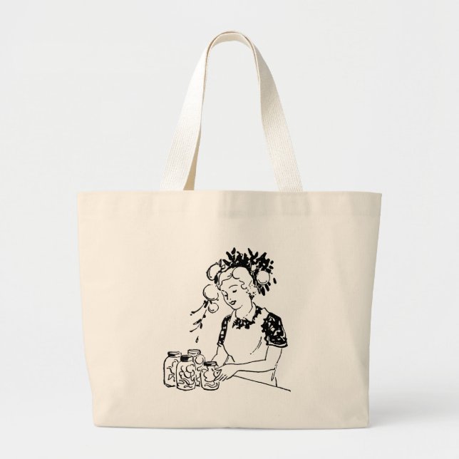 Bolsa Tote Grande Vintage Canning to Preserve Comida (Frente)
