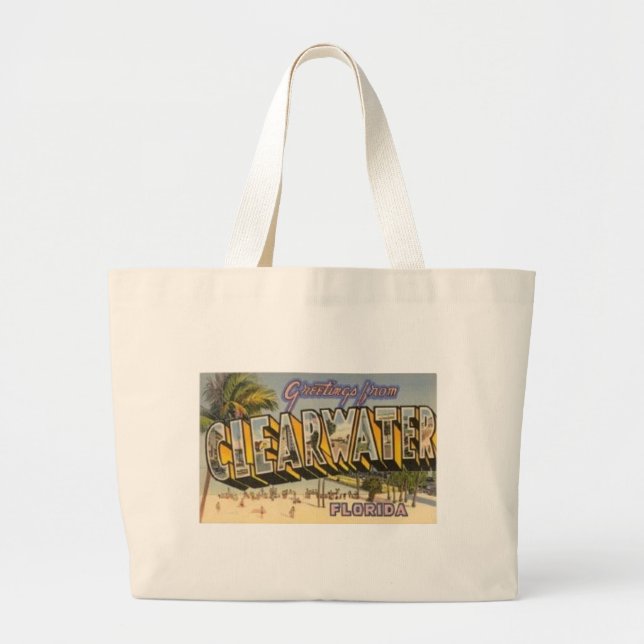 Bolsa Tote Grande Vintage Clearwater Florida (Frente)