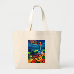 Bolsa Tote Grande Vintage Cuba Viagem