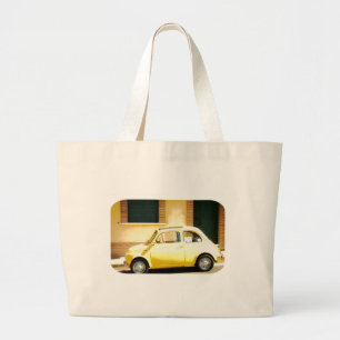 Bolsa Tote Grande Vintage Fiat amarelo 500 em Italia
