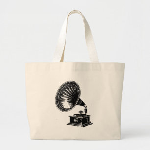 Bolsa Tote Grande Vintage Gramofone