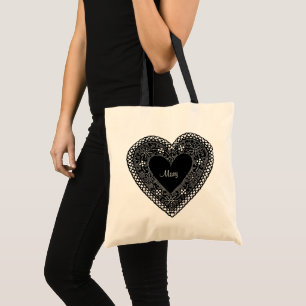 Bolsa Tote Grande Vintage Lace Heart