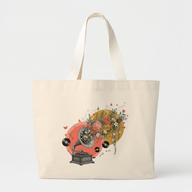 Bolsa Tote Grande Vintage Melody Garden (Frente)