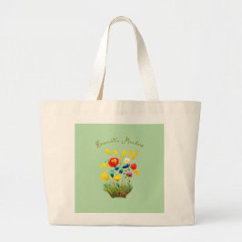 Bolsa Tote Grande Vintage Romantic Meadow – Boho Watercolor Floral
