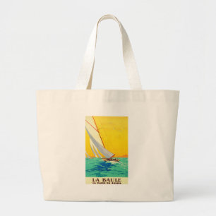 Bolsa Tote Grande Vintage Sail Boats Viagem francês