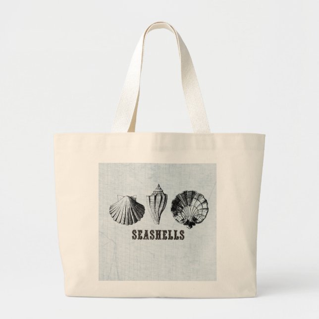 Bolsa Tote Grande Vintage Seashells (Frente)