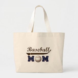 Bolsa Tote Grande Vintage Style Baseball Mãe