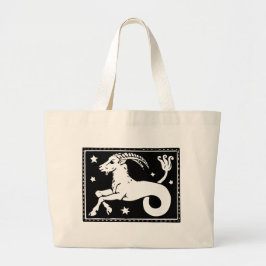 Bolsa Tote Grande Vintage Zodiac Image Capricorn Totebag