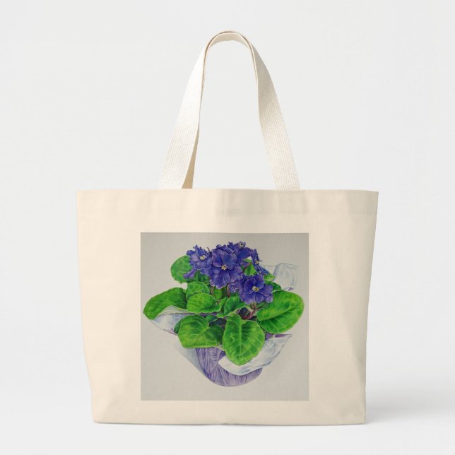 Bolsa Tote Grande Violeta africana (Frente)
