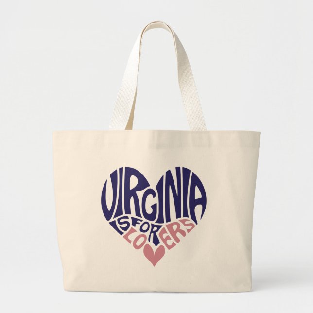 Bolsa Tote Grande Virginia is for lovers Heart (Frente)