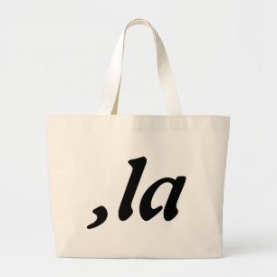 Bolsa Tote Grande Vírgula La Kamala Harris - design de texto persona