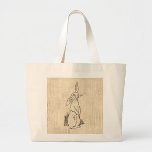 Bolsa Tote Grande Visão Geral Do Script De Arte De Coelho Coelho Cu