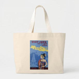 Bolsa Tote Grande Visitar Java