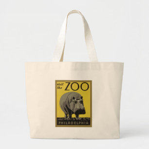 Bolsa Tote Grande Visite o jardim zoológico de Philadelphfia