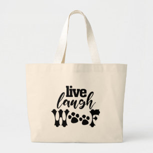 Bolsa Tote Grande VIVA RIJA WOOF cachorro engraçado pai animal filho