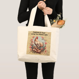 Bolsa Tote Grande Vivendo a Vida de Galinha
