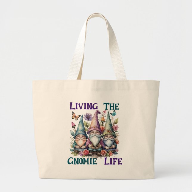 Bolsa Tote Grande Vivendo a Vida de Gnomo (Frente)