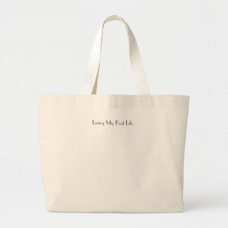 Bolsa Tote Grande "Vivendo Minha Melhor Vida", Canvas Token Bag