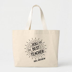 Bolsa Tote Grande Você é a melhor professora personalizada