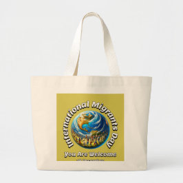 Bolsa Tote Grande Você É Bem-Vindo. Dia Internacional dos Migrantes