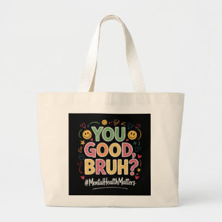 Bolsa Tote Grande Você Está Bem, Irmão? Saúde Mental Importa Retrô V