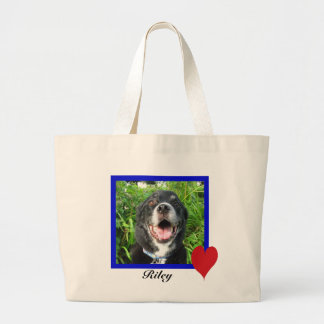 Bolsa Tote Grande Você rouba meu presente azul da foto do quadro do