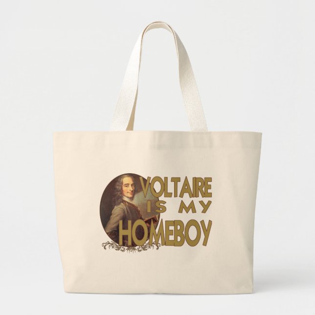 Bolsa Tote Grande Voltaire é meu ficar em casa (Frente)