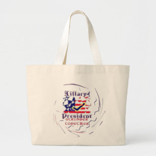 Bolsa Tote Grande Votar na Hillary USA Fortalecendo Minha Preside