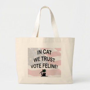 Bolsa Tote Grande Vote Cat com Bandeira Americana