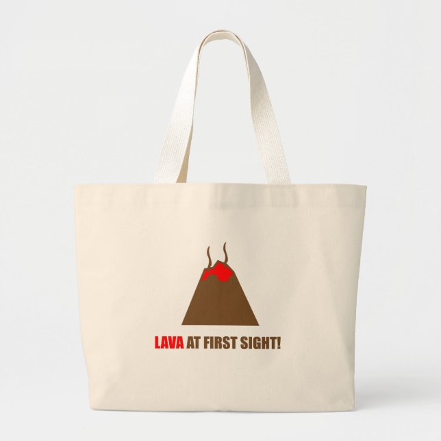Bolsa Tote Grande Vulcano Engraçado (Frente)