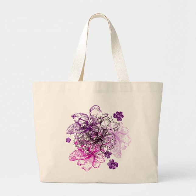 Bolsa Tote Grande Wahine Lace Hawaiian Orchid Bolsas (Frente)