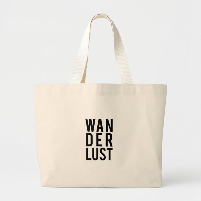Bolsa Tote Grande Wanderlust, desejo viajar (Frente)