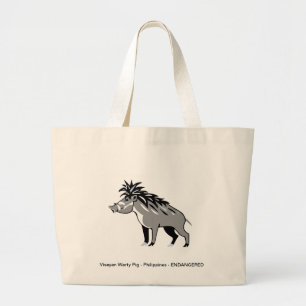 Bolsa Tote Grande Warthog - Porco Legal de Warty - Animais ameaçados