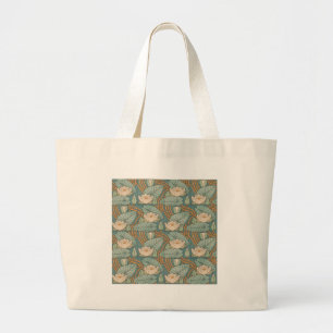 Bolsa Tote Grande Water Lily Art Nouveau Nature