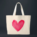Bolsa Tote Grande Watercolor Heart Pink Red Love<br><div class="desc">Adicione um pouco de amor à sua vida com este charmoso bolsa cardíaco ecológico. Este bolsa bonitinho apresenta um coração pintado manualmente com aquarela complementando tons de rosa e vermelho.Sacos de tote cardíacos são perfeitos para * mães, pais, crianças * bolsas de praia e ginástica * saco de compras ecologicamente...</div>