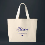Bolsa Tote Grande Wedding Party Bag, Bridesmaid, Bachelorette, Navy<br><div class="desc">Tote Bags for your entire wedding party.  Fill with fun goodies for your bachelorette or destination wedding weekend.  Great bridesmaid gifts or beach bags!</div>