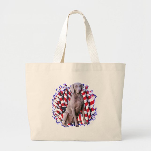 Bolsa Tote Grande Weimaraner Patriot (Frente)