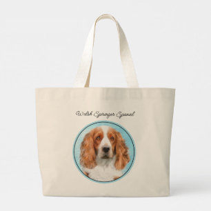 Bolsa Tote Grande Welsh Springer Spaniel Pintura Original