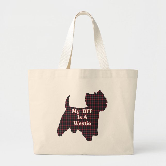 Bolsa Tote Grande West Highland White Terrier BFF presentes (Frente)