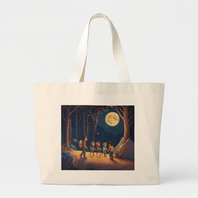 Bolsa Tote Grande Whimsic Nighttime Adventure Design (Frente)