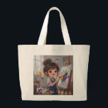 Bolsa Tote Grande Whimsical Girl Painter Tote Bag<br><div class="desc">Whimsical Girl Painter Tote Bag Carry your essentials in style with this Whimsical Girl PainterTote Bag. This tote features a charming and imaginative illustration of a whimsical girl designed with soft colors and playful artistic elements. perfect for shopping, books, errands, or everyday use, it combines creativity and practicality in one...</div>